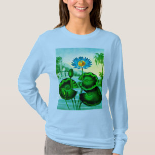 T-shirt Illustration Blue Egyptian Water Lily / Lotus