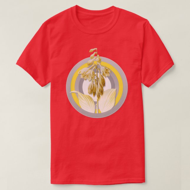 T-shirt Illustration botanique Bleu jour en Gris et Ye (Design devant)