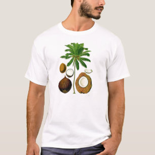 T-shirt Illustration botanique d'arbre de noix de coco