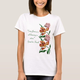 T-shirt Illustration botanique de la tulipe vintage