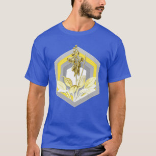 T-shirt Illustration botanique diurne en gris et jaune