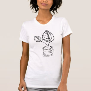 T-shirt Illustration botanique minimale de la plante de Ca