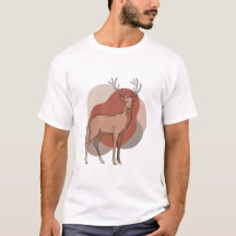 Illustration botanique minimaliste de cerf d'autom