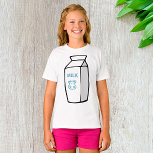 T-shirt Illustration Carton de lait de vache laitière cuit
