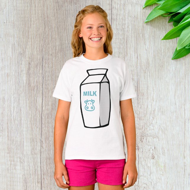 T-shirt Illustration Carton de lait de vache laitière cuit (Créateur téléchargé)