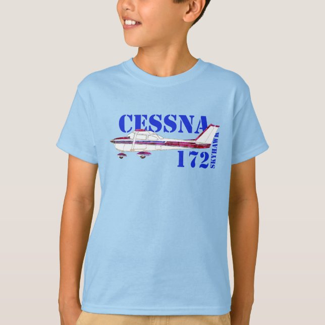 T-shirt Illustration Cessna 172 Skyhawk Texte Gras Design (Devant)