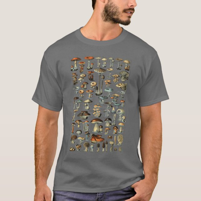 T-shirt Illustration Champignon Morille Chasseuse de champ (Devant)