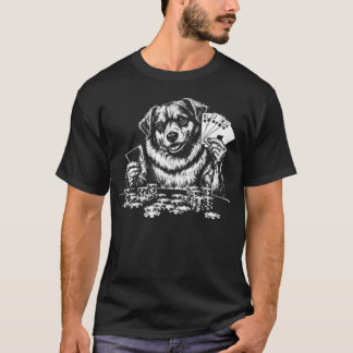 T-shirt Illustration Chien Jouant au Poker Joueur de Casin