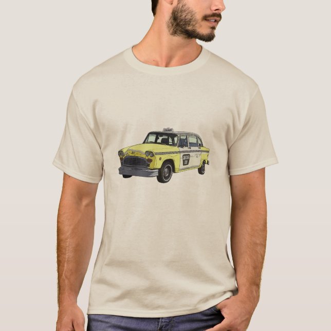T-shirt Illustration classique de voiture de taxi de (Devant)