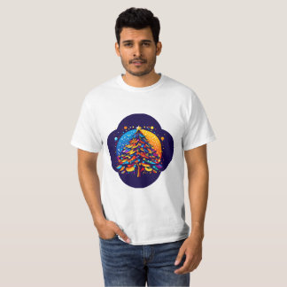 T-shirt Illustration colorée de l'arbre de Noël