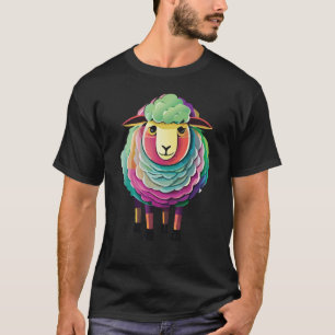 T-shirt Illustration colorée des moutons