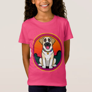 T-Shirt Illustration colorée d'un chien souriant
