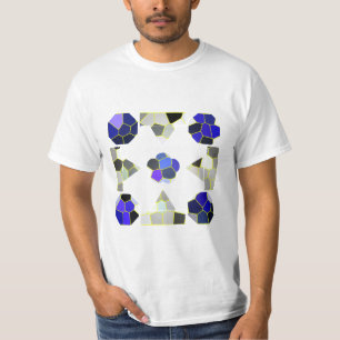 T-shirt Illustration couleur Formes élégantes, Gris et Ble
