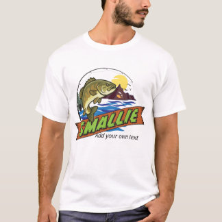 T-shirt Illustration d'Achigan à petite bouche avec texte
