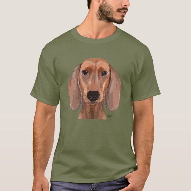 T-shirt Illustration Dachshund Plain (Devant)