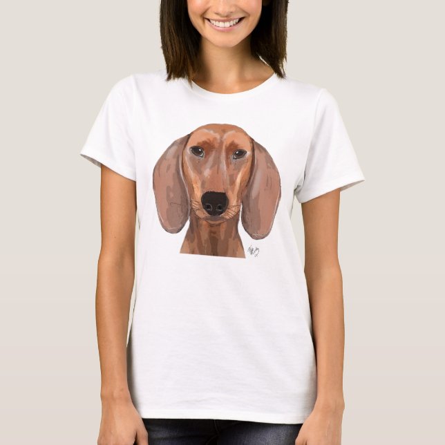 T-shirt Illustration Dachshund Plain (Devant)