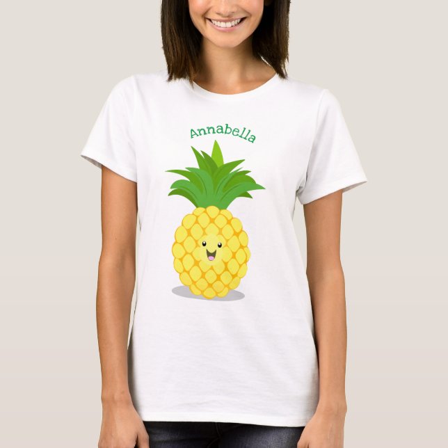 T-shirt Illustration d'ananas mignon (Devant)