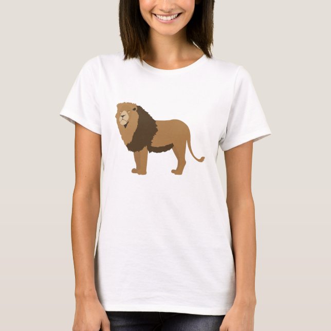 T-shirt Illustration d'animaux de lions de la jungle (Devant)