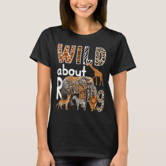 T-shirt Illustration d'animaux de zoo sauvages sur la lect