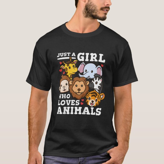T-shirt Illustration d'animaux mignons du zoo éléphant et  (Devant)