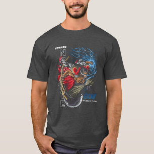 T-shirt Illustration d'anime barbe blanche style griffonna