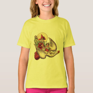 T-shirt Illustration d'antiquité de Mère Goose Child