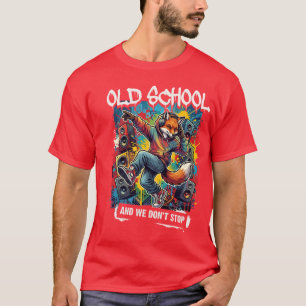 T-shirt Illustration d'art de rue urbain Fox DJ Old School