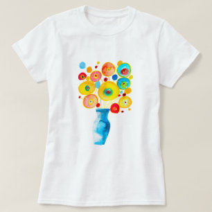 T-shirt Illustration d'art des fleurs funky