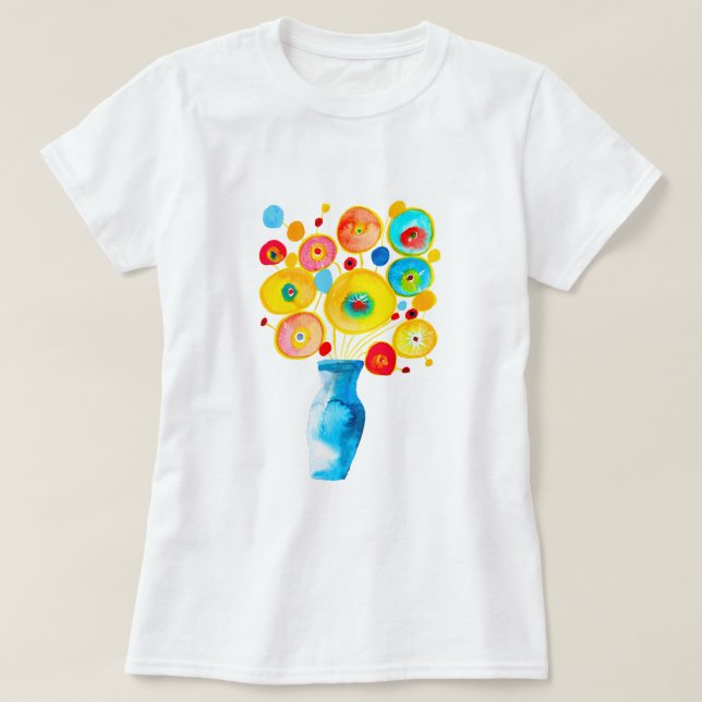 T-shirt Illustration d'art des fleurs funky (Design devant)