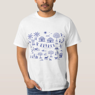 T-shirt Illustration d'art tribal indien Warli