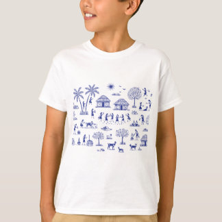 T-shirt Illustration d'art tribal indien Warli