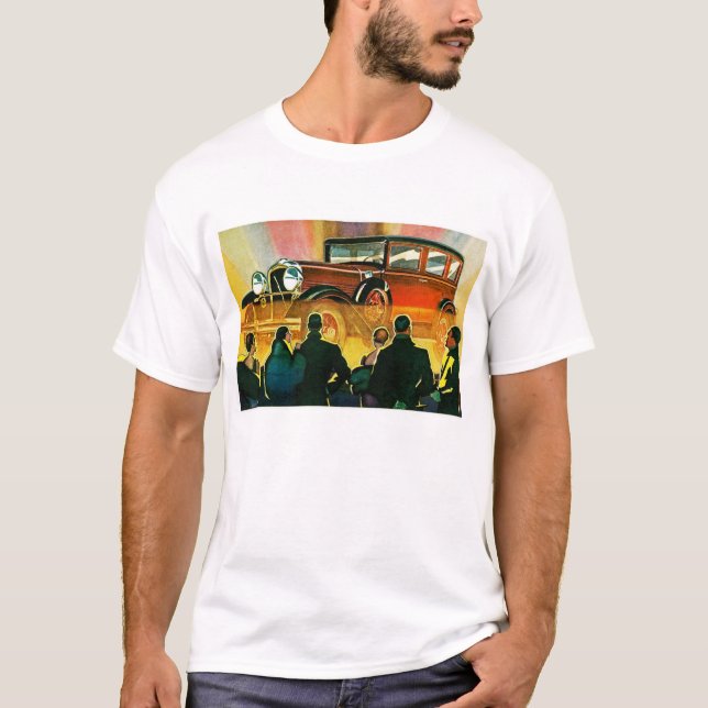 T-shirt Illustration d'automobile d'art déco (Devant)