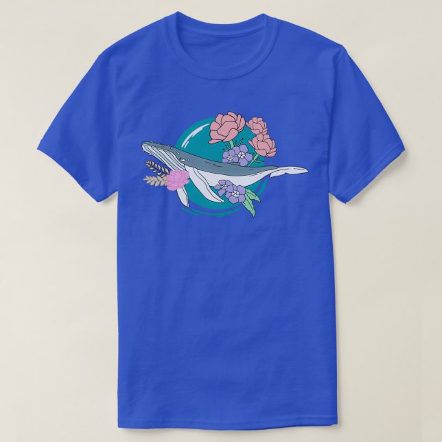 T-shirt Illustration de baleine florale T (Design devant)