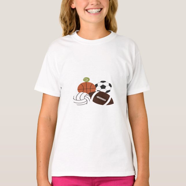 T-shirt illustration de balle de sport (Devant)