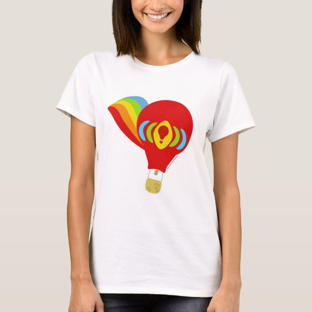 T-shirt Illustration de ballon à air chaud Rainbow Retro (Devant)