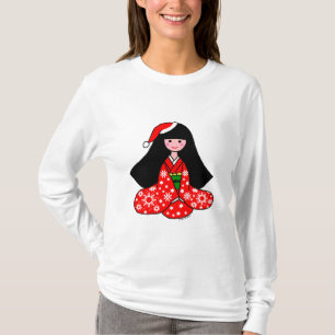 T-shirt Illustration de bande dessinée de Noël de fille