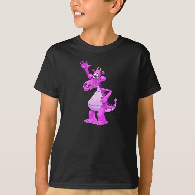 T-shirt Illustration de bande dessinée d'un dragon de (Devant)