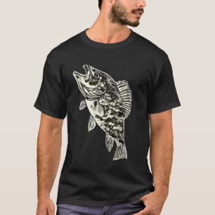 T-shirt Illustration de bar pêche nature aventure
