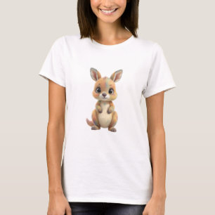 T-shirt Illustration de bébé kangourou arc-en-ciel coloré