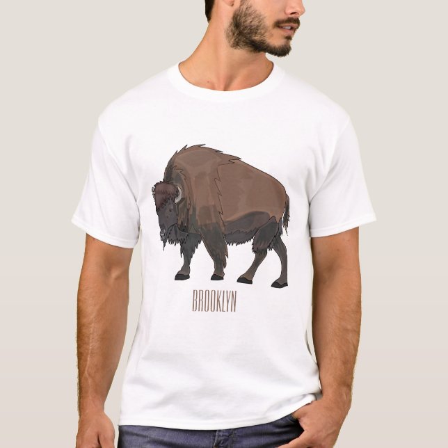 T-shirt Illustration de bison (Devant)