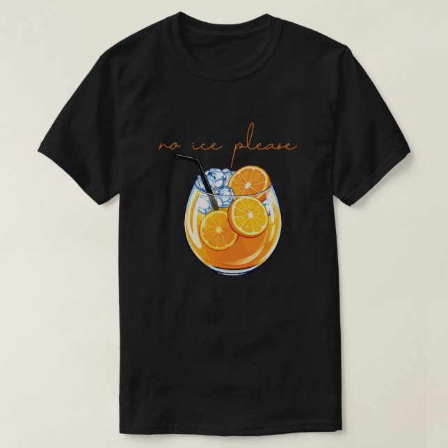 T-shirt Illustration de boisson sans glace s'il vous plaît (Design devant)