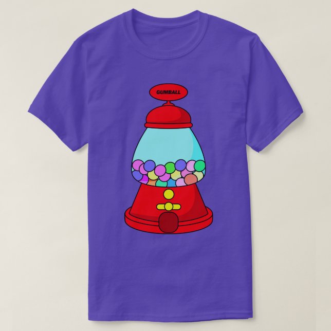 T-shirt Illustration de bonbon de machine à gumball (Design devant)
