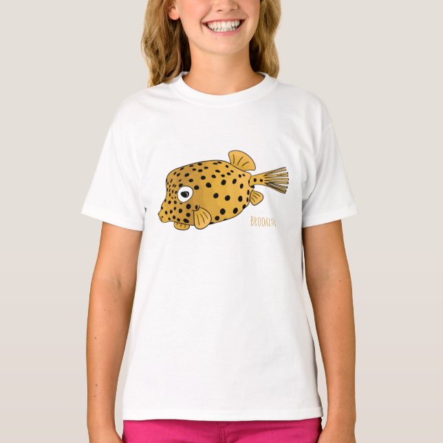 T-shirt Illustration de boxfish jaune (Devant)