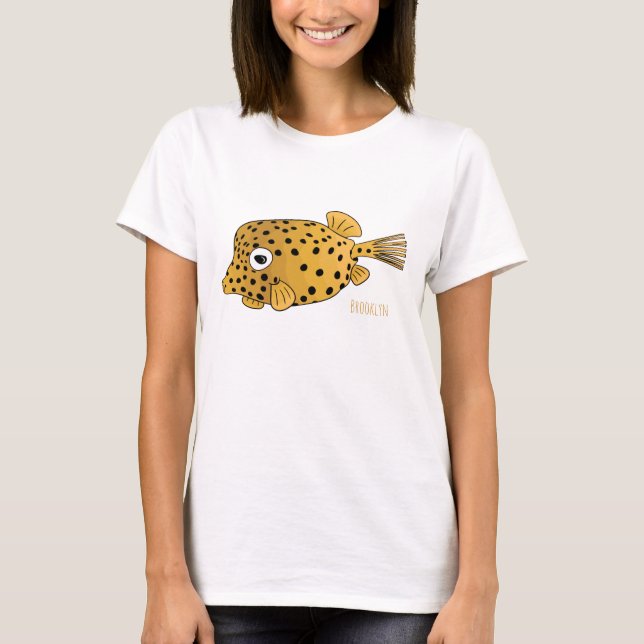 T-shirt Illustration de boxfish jaune (Devant)