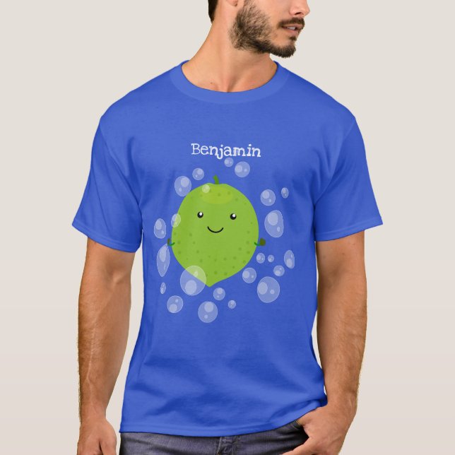 T-shirt Illustration de bulles de chaux vert mou (Devant)
