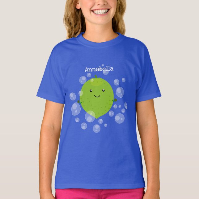 T-shirt Illustration de bulles de chaux vert mou (Devant)