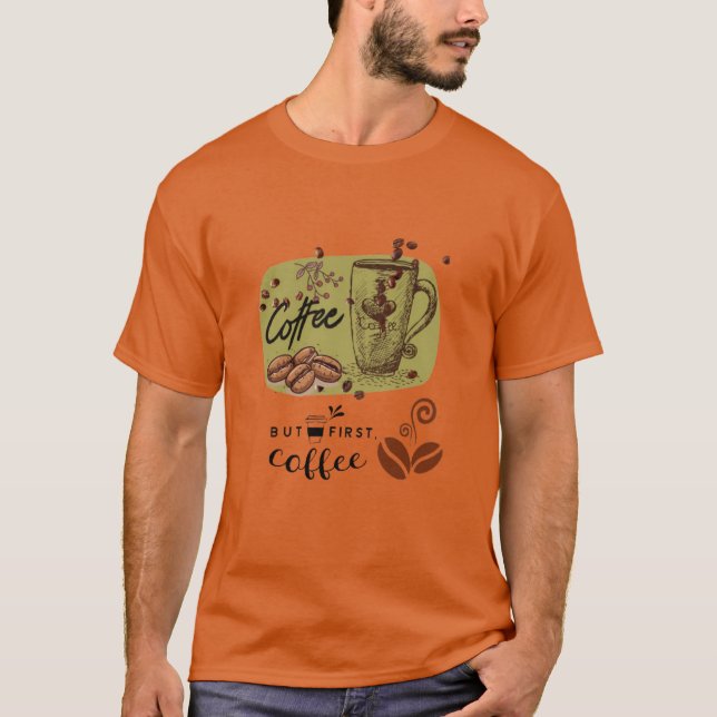 T-shirt Illustration de café (Devant)