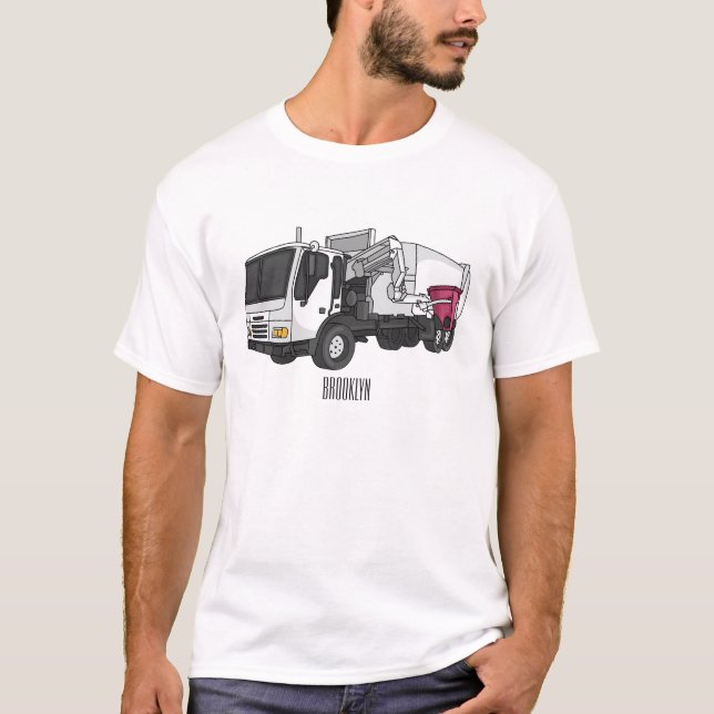 T-shirt Illustration de camion à ordures (Devant)