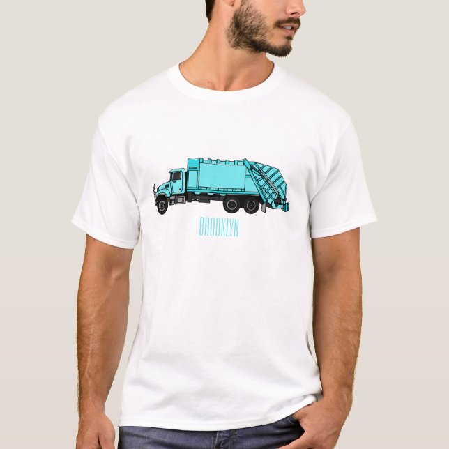 T-shirt Illustration de camion à ordures (Devant)