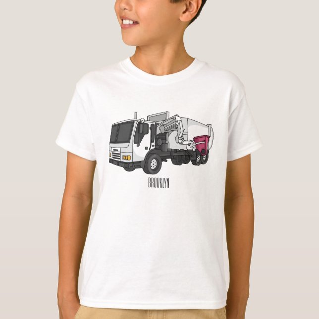 T-shirt Illustration de camion à ordures (Devant)
